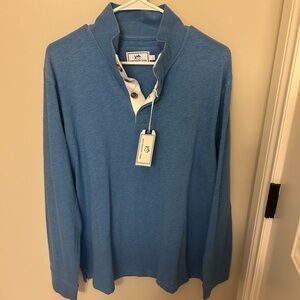 Southern Tide Men's Button Up Blue Sweater